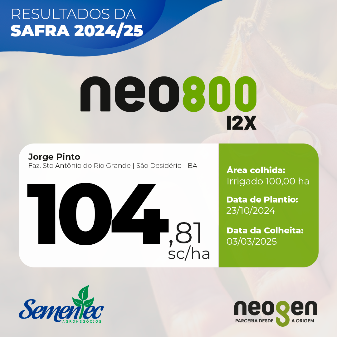 Resultados NEOGEN 800 I2X
